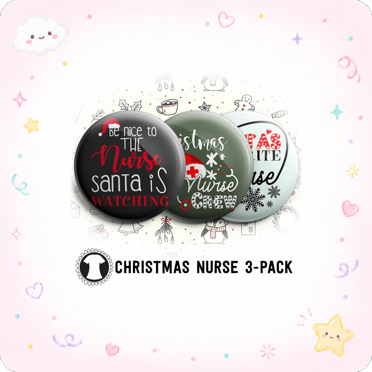 Christmas Nurse 3-Pack - (Save 5%) - - Topperswap