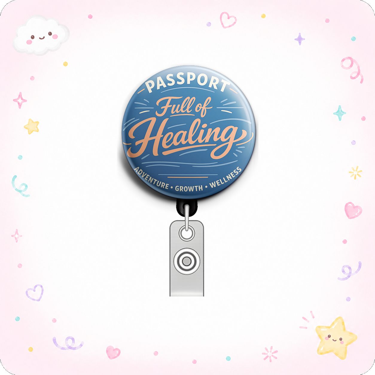 Passport Full of Healing Swapfinity Retractable ID Badge Reel - - Topperswap