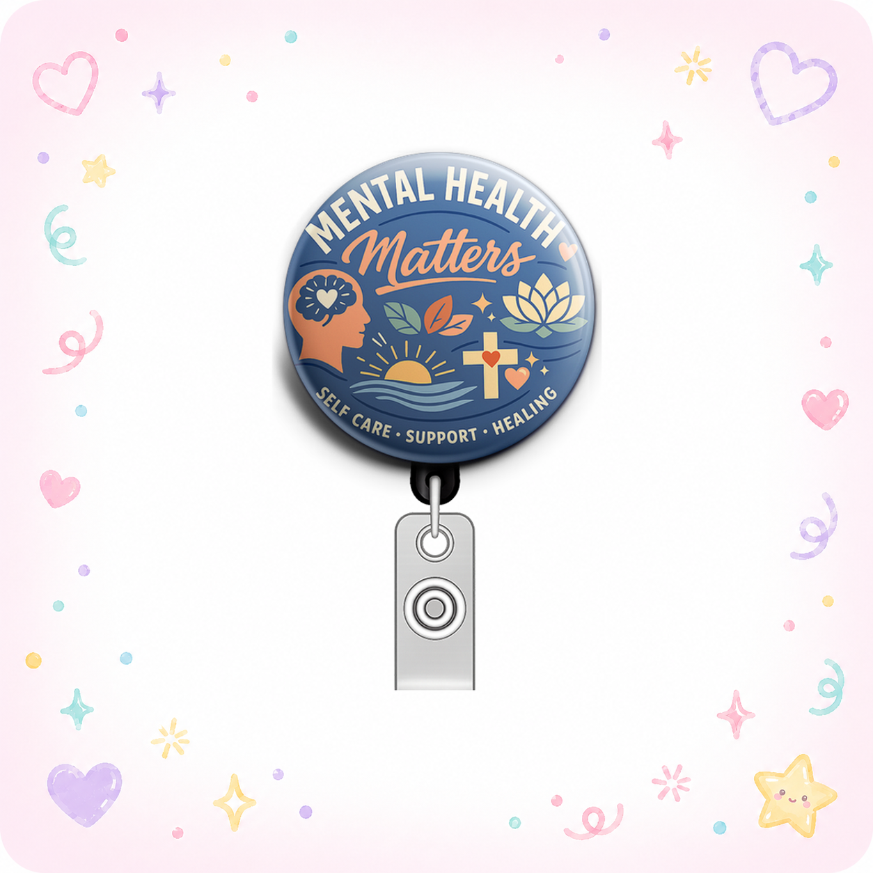Mental Health Matters Swapfinity Retractable ID Badge Reel - - Topperswap