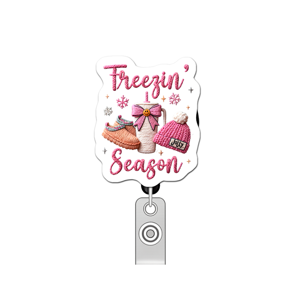 Frosty Fun Guru Pop Topper Swapfinity Retractable ID Badge Reel - - Topperswap