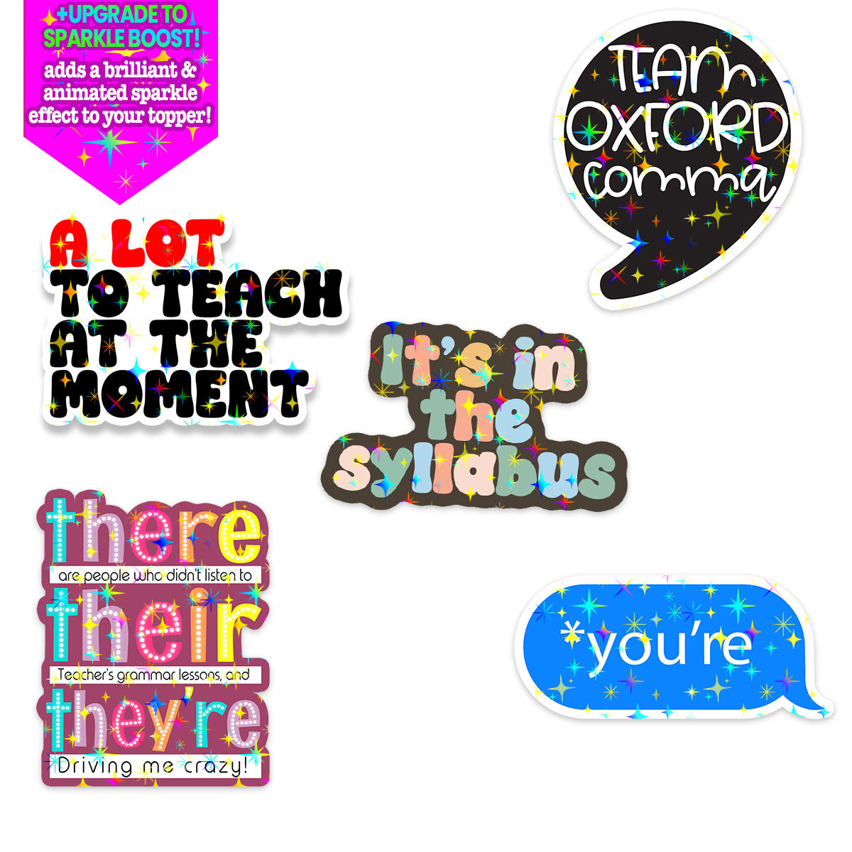 Grammar Gurus Sticker 5-Pack - Make Them Sparkle - Topperswap