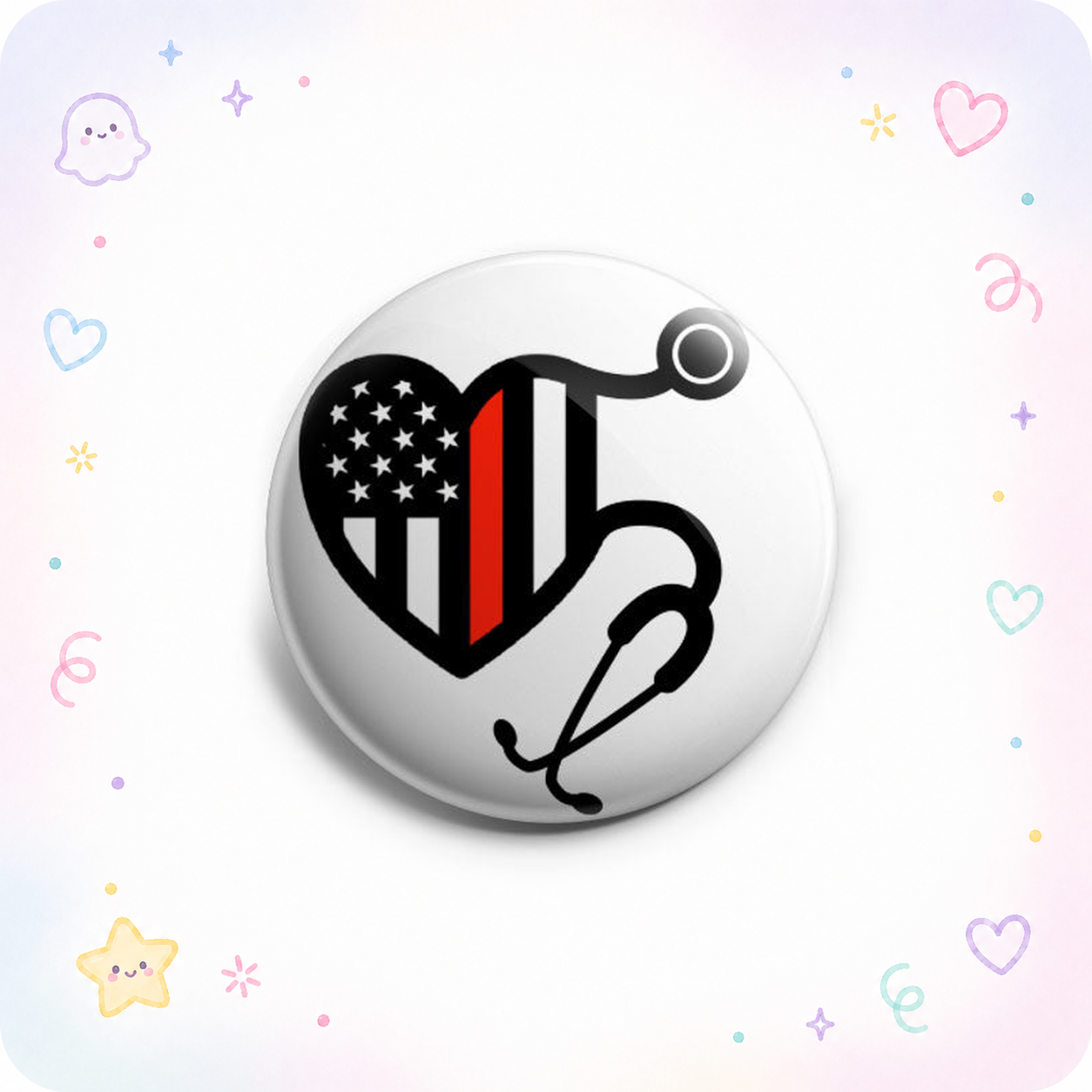 Thin Red Line Stethoscope Topper - - Topperswap