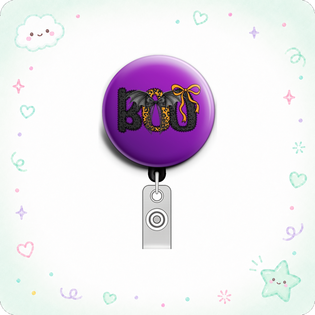 Spooky Boo Swapfinity Retractable ID Badge Reel - - Topperswap