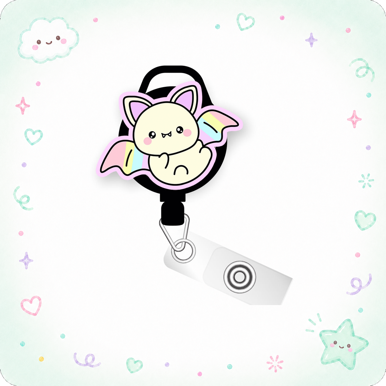 Bat-Tastic Cutie Pop Topper Swapfinity Retractable ID Badge Reel - - Topperswap