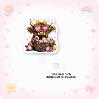 Easter Highland Cow Pop Topper