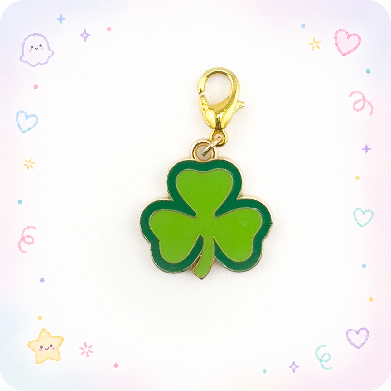 Classic Shamrock Lucky Charm Swapfinity Badge Reel Add-on - - Topperswap