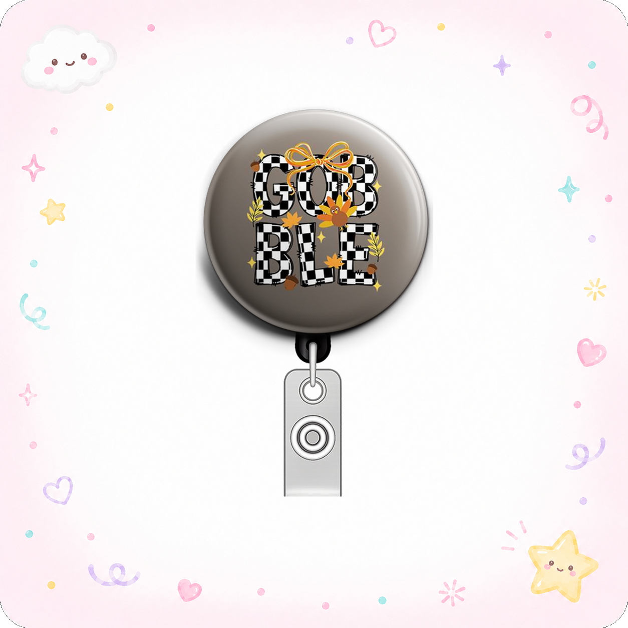 Gobble Glam Swapfinity Retractable ID Badge Reel - - Topperswap