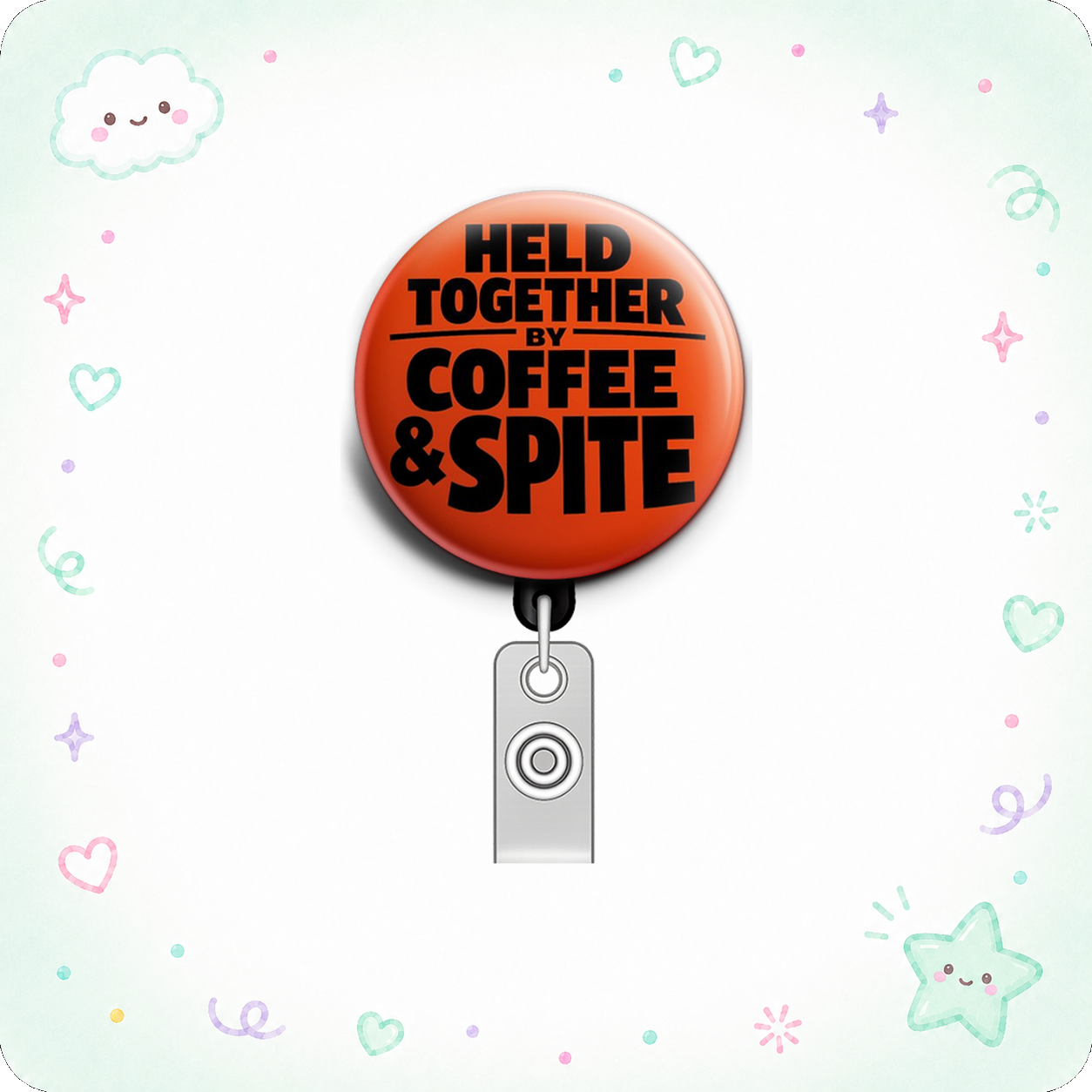 Caffeine & Spite Swapfinity Retractable ID Badge Reel - - Topperswap