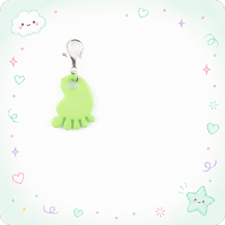 Green Baby Foot Charm Swapfinity Badge Reel Add-on
