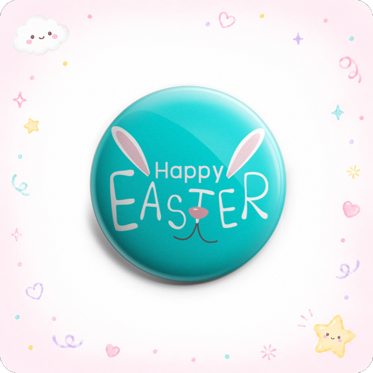 Happy Easter Bunny Ears Topper - - Topperswap