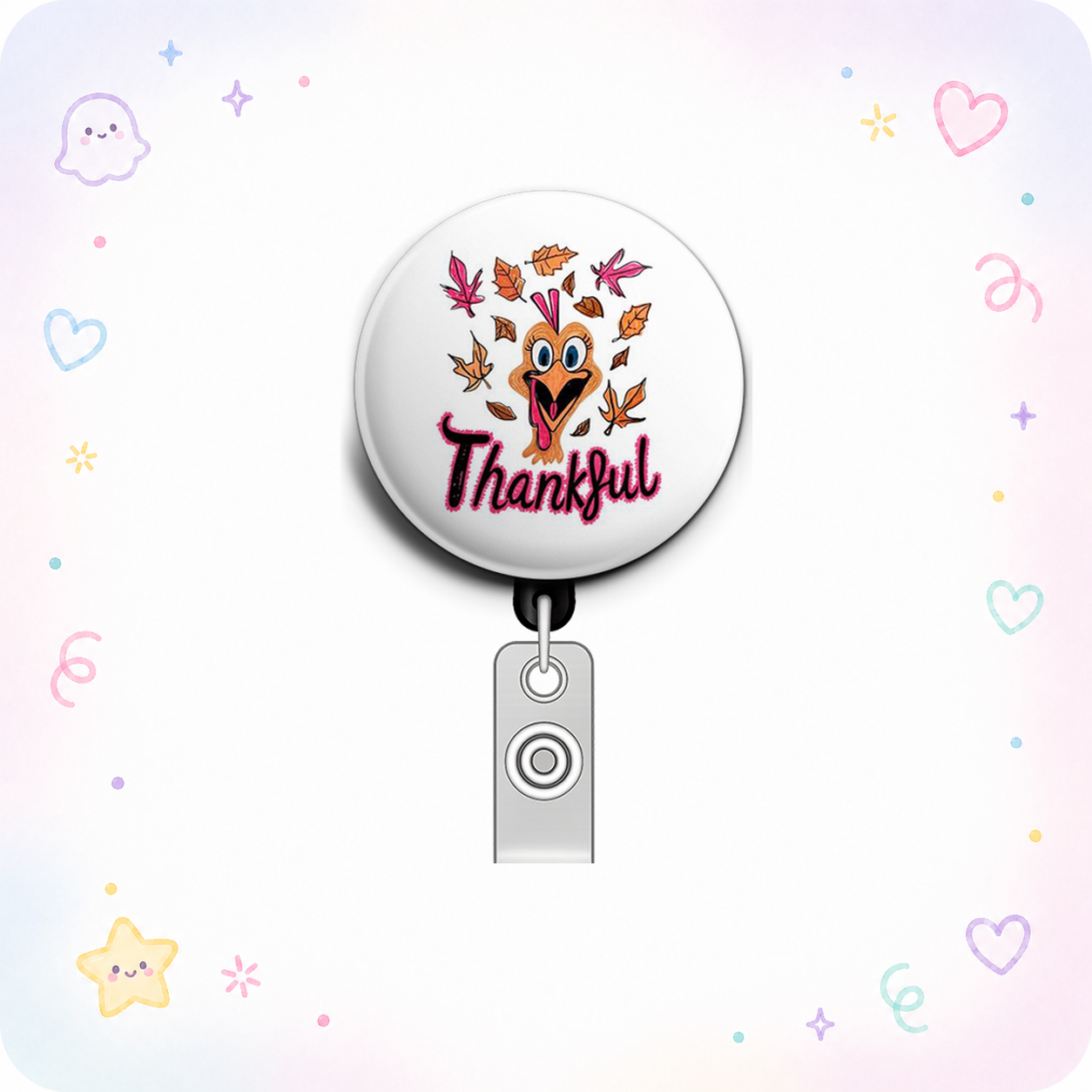 Grateful Gobbler Swapfinity Retractable ID Badge Reel - - Topperswap