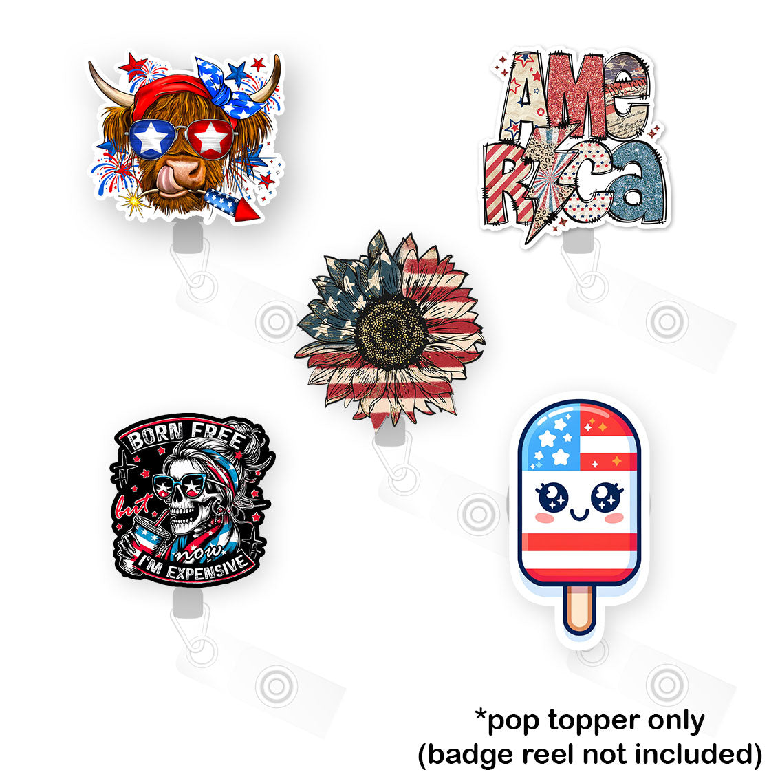 Patriotic Fun  Pop Topper 5-Pack -  - Topperswap