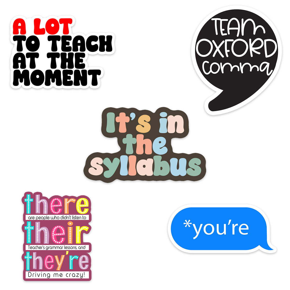 Grammar Gurus Sticker 5-Pack - Classic Shine - Topperswap