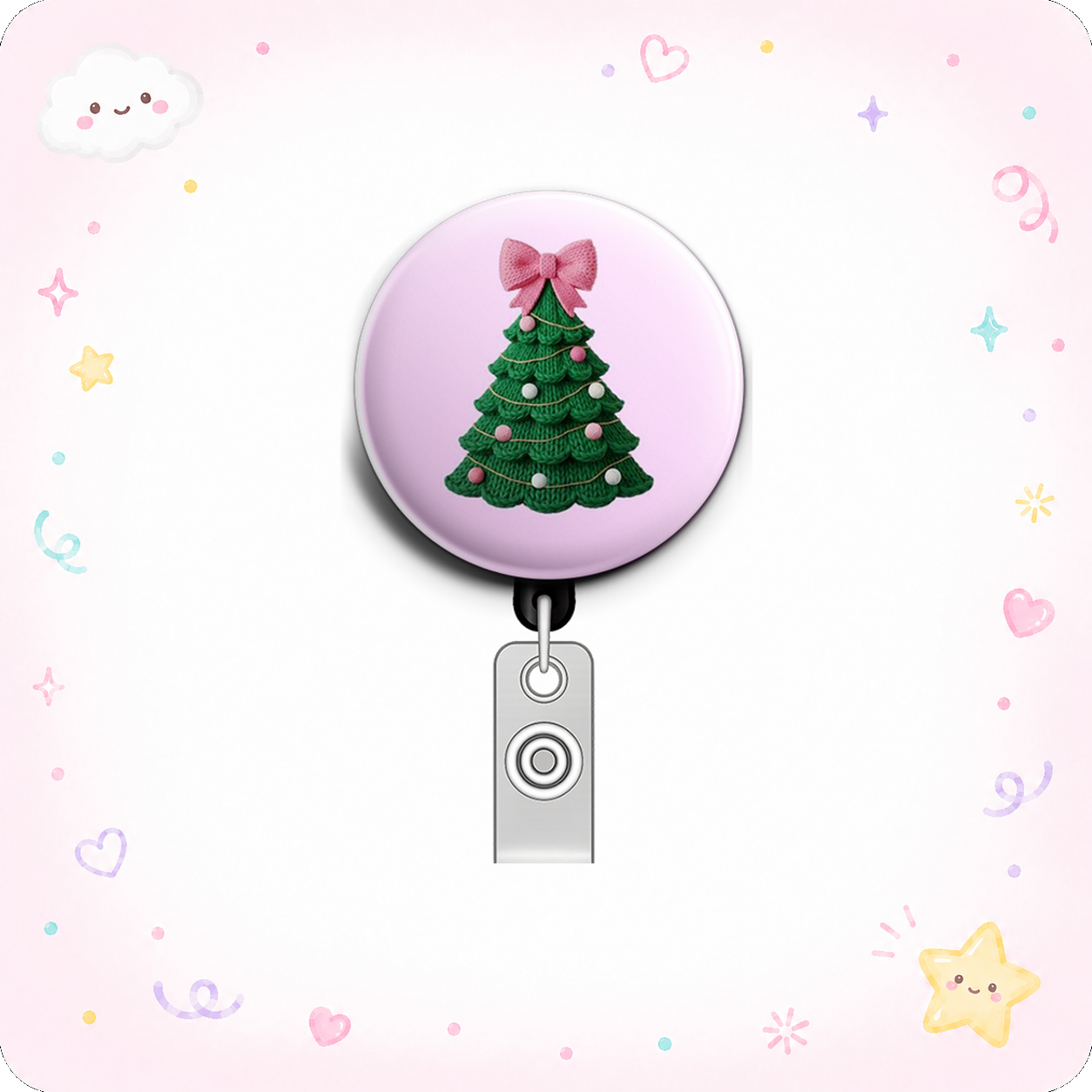 Festive Flair Swapfinity Retractable ID Badge Reel - - Topperswap