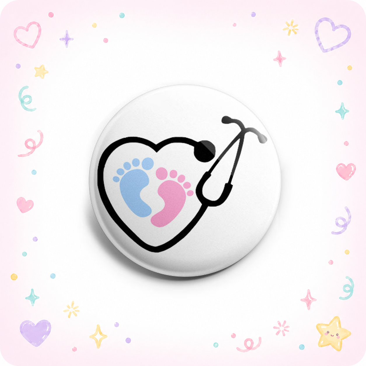 Baby Feet Heart NICU Labor and Delivery Stethoscope Topper - - Topperswap