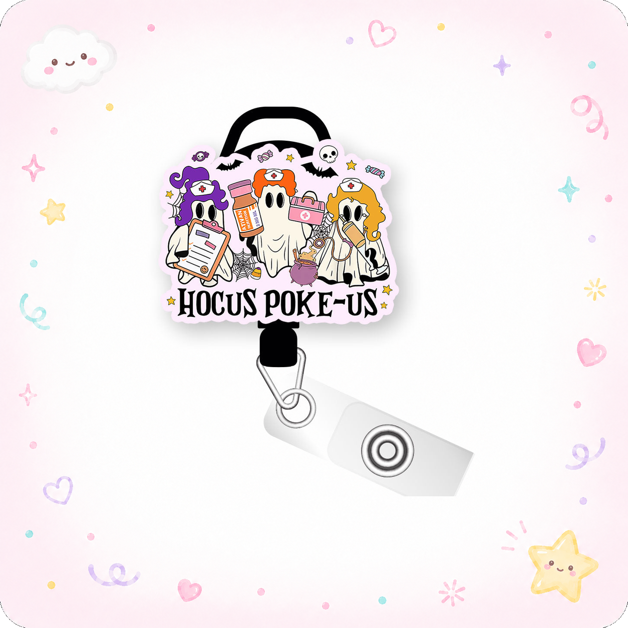 Hocus Poke-Us Pop Topper Swapfinity Retractable ID Badge Reel - - Topperswap
