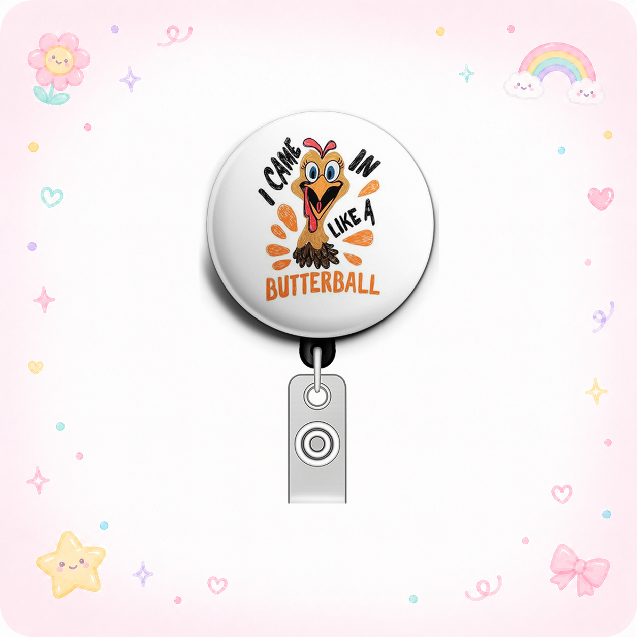 Turkey Trot Swapfinity Retractable ID Badge Reel - - Topperswap