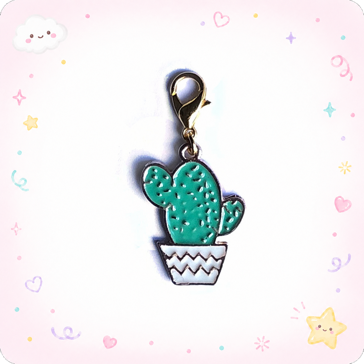 Cute Cactus Charm Badge Reel Add-on - - Topperswap