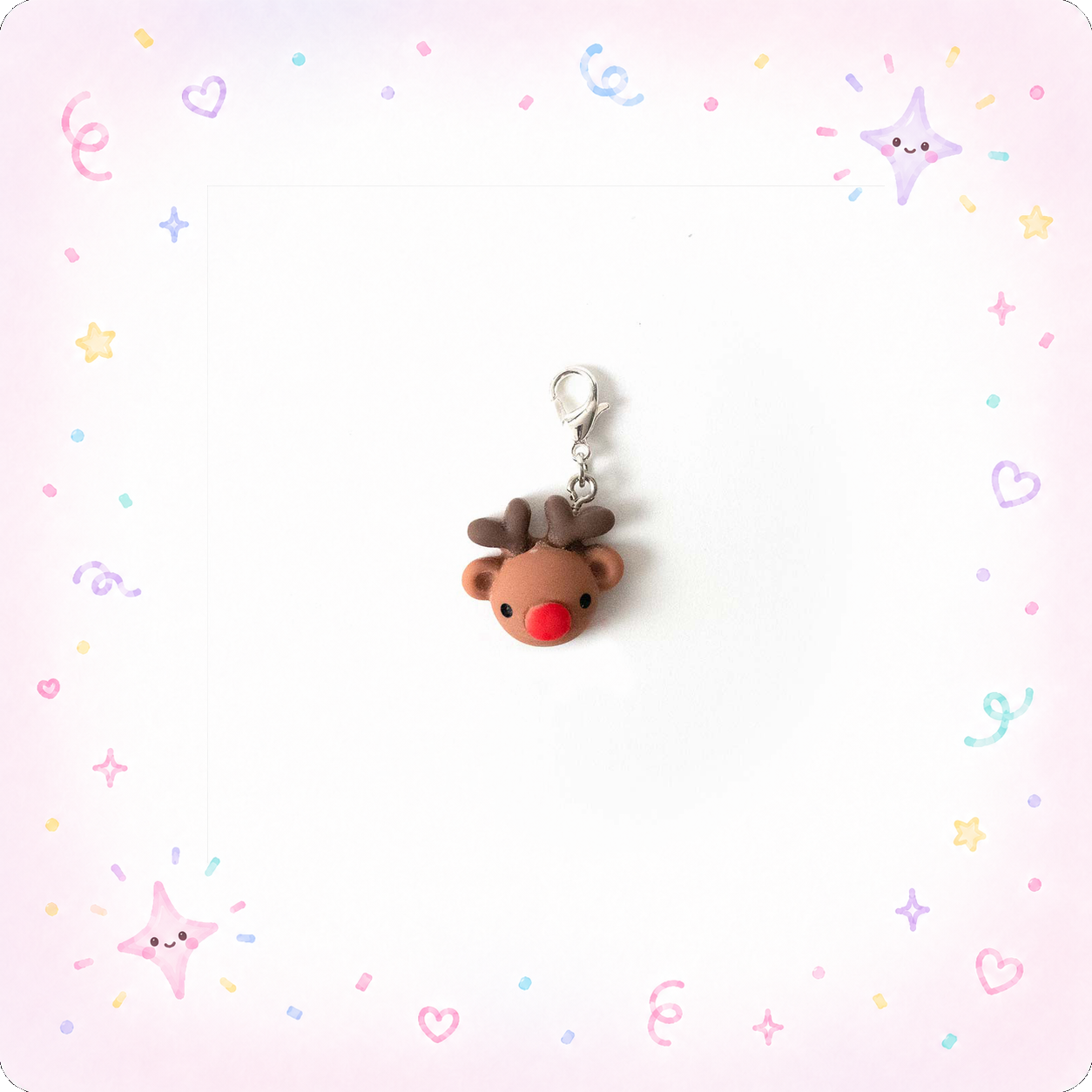 Cute Reindeer Charm Badge Reel Add-on - - Topperswap