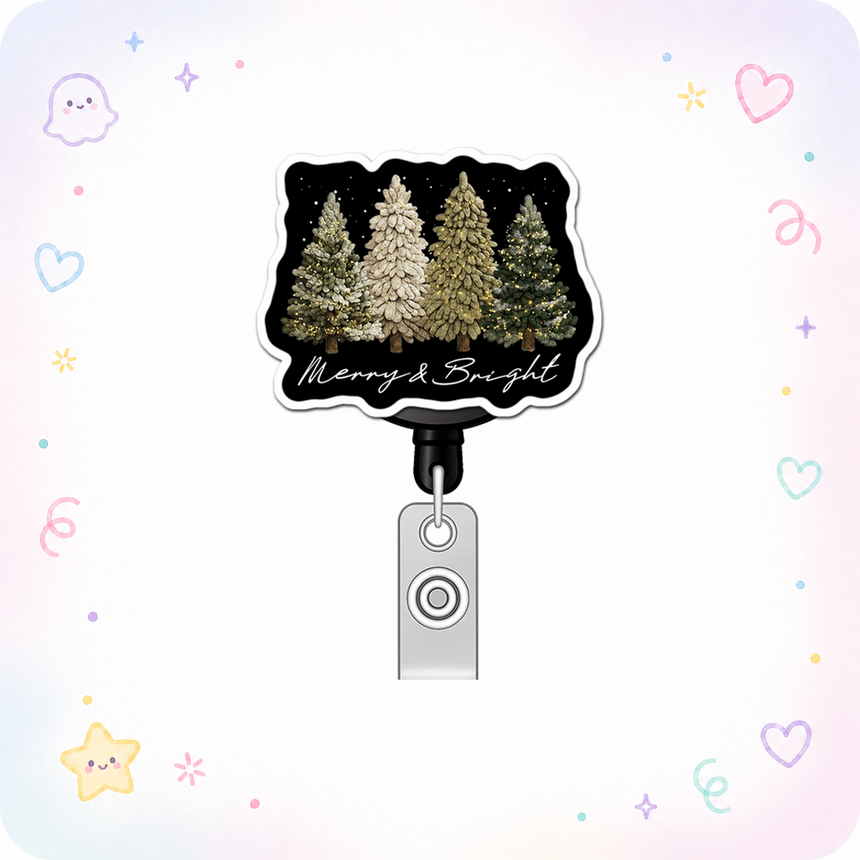 Merry & Bright Maestro Pop Topper Swapfinity Retractable ID Badge Reel - - Topperswap