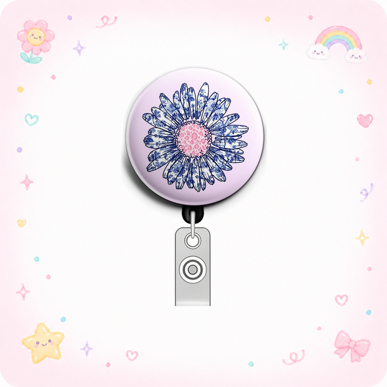 Petal Power Swapfinity Retractable ID Badge Reel - - Topperswap