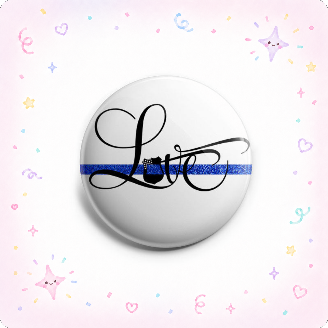 Beautiful Thin Blue Line Love Topper - - Topperswap