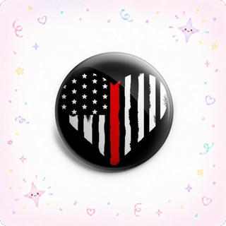 Thin Red Line of Courage HEART Topper