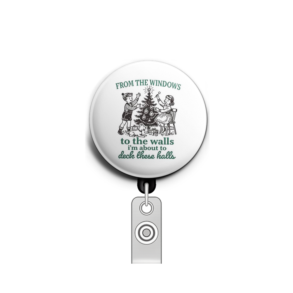 Deck the Halls Swapfinity Retractable ID Badge Reel - - Topperswap
