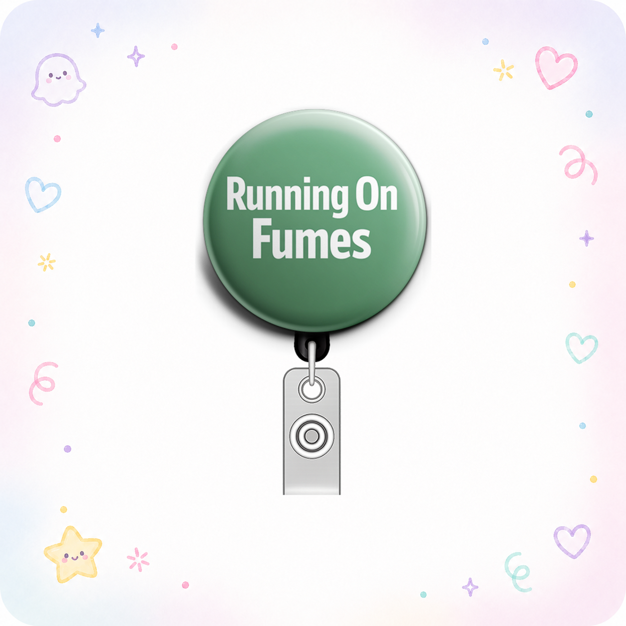 Running On Fumes Swapfinity Retractable ID Badge Reel - - Topperswap