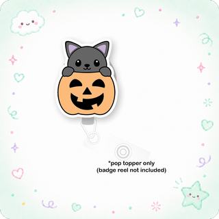 Pumpkin Peek-a-Boo Cat Pop Topper