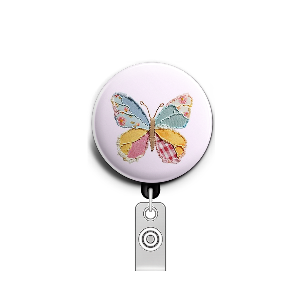 Patchwork Flutter Swapfinity Retractable ID Badge Reel - - Topperswap