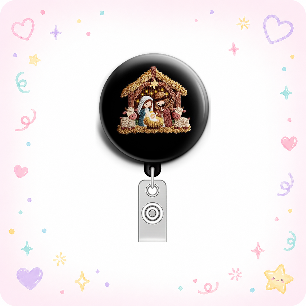Festive Miracle Swapfinity Retractable ID Badge Reel - - Topperswap