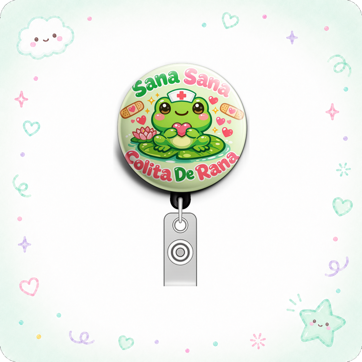 Sana Sana Colita De Rana Swapfinity Retractable ID Badge Reel - - Topperswap