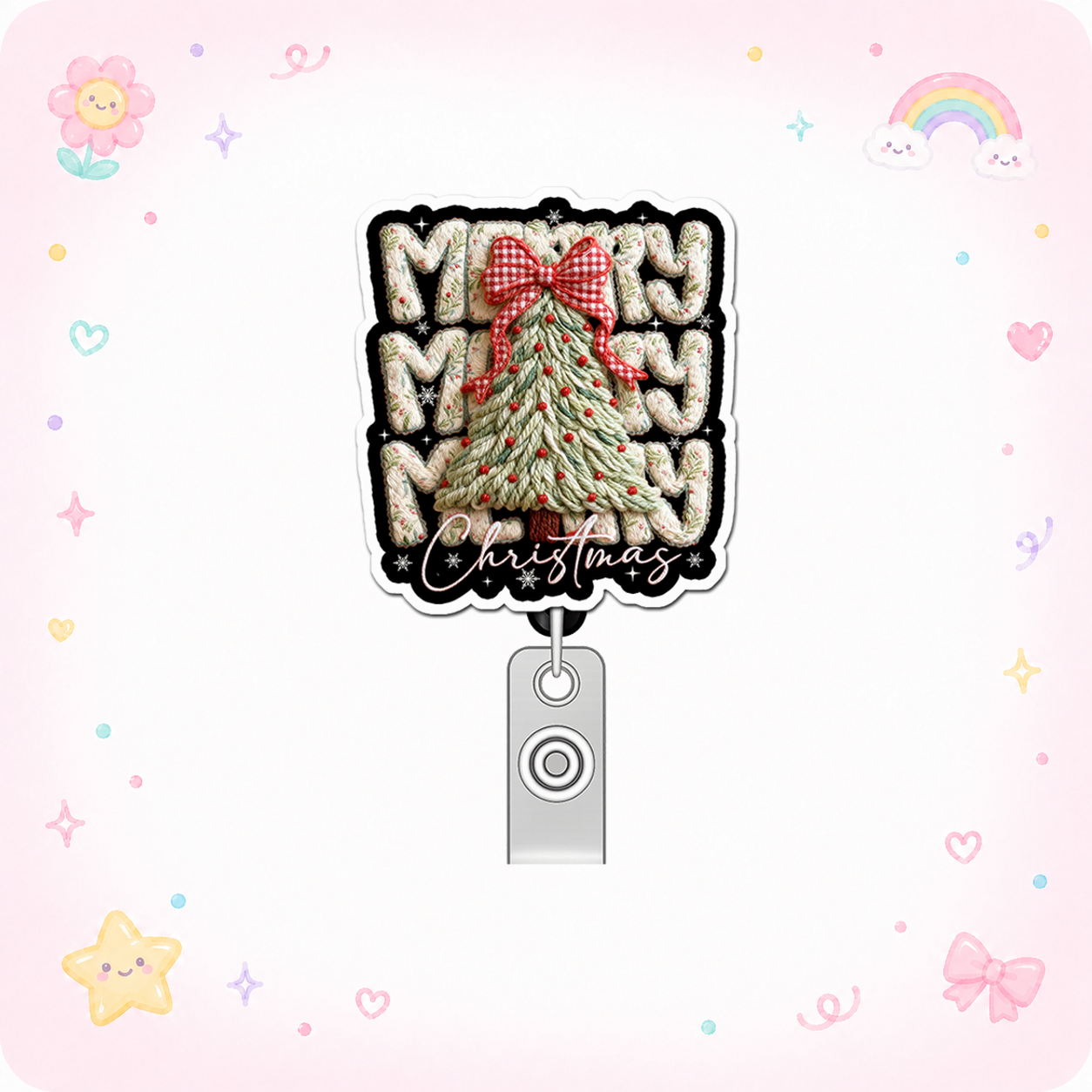 Merry Magic Maker Pop Topper Swapfinity Retractable ID Badge Reel - - Topperswap