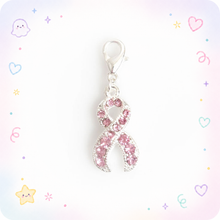 Pink Ribbon Breast Cancer Charm Badge Reel Add-on