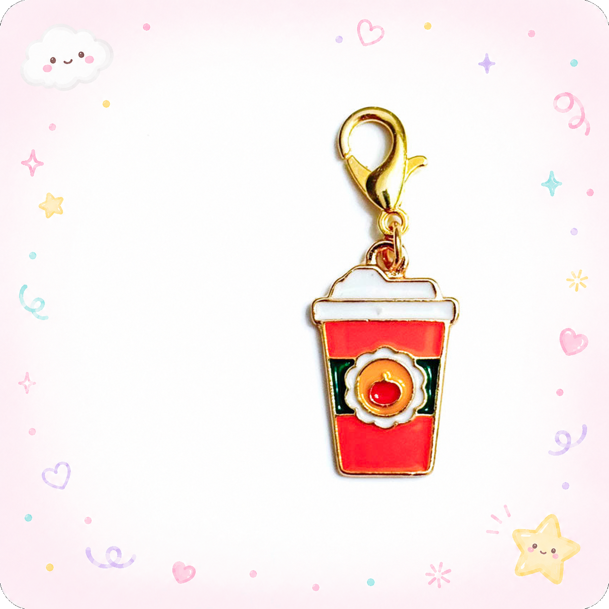 Latte Love Charm Charm Swapfinity Badge Reel Add-on - - Topperswap