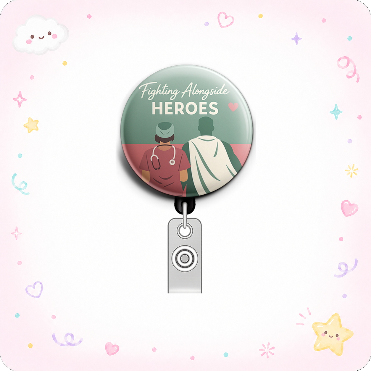 Fighting Alongside Heroes Swapfinity Retractable ID Badge Reel - - Topperswap