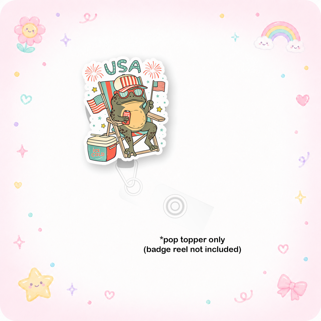 Chillin' Frog of Freedom Pop Topper - - Topperswap