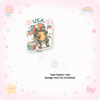 Chillin' Frog of Freedom Pop Topper