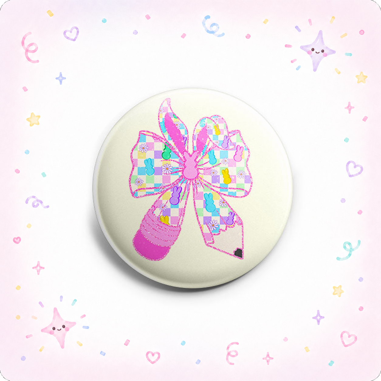 Bunny Bow Glitter Topper - - Topperswap