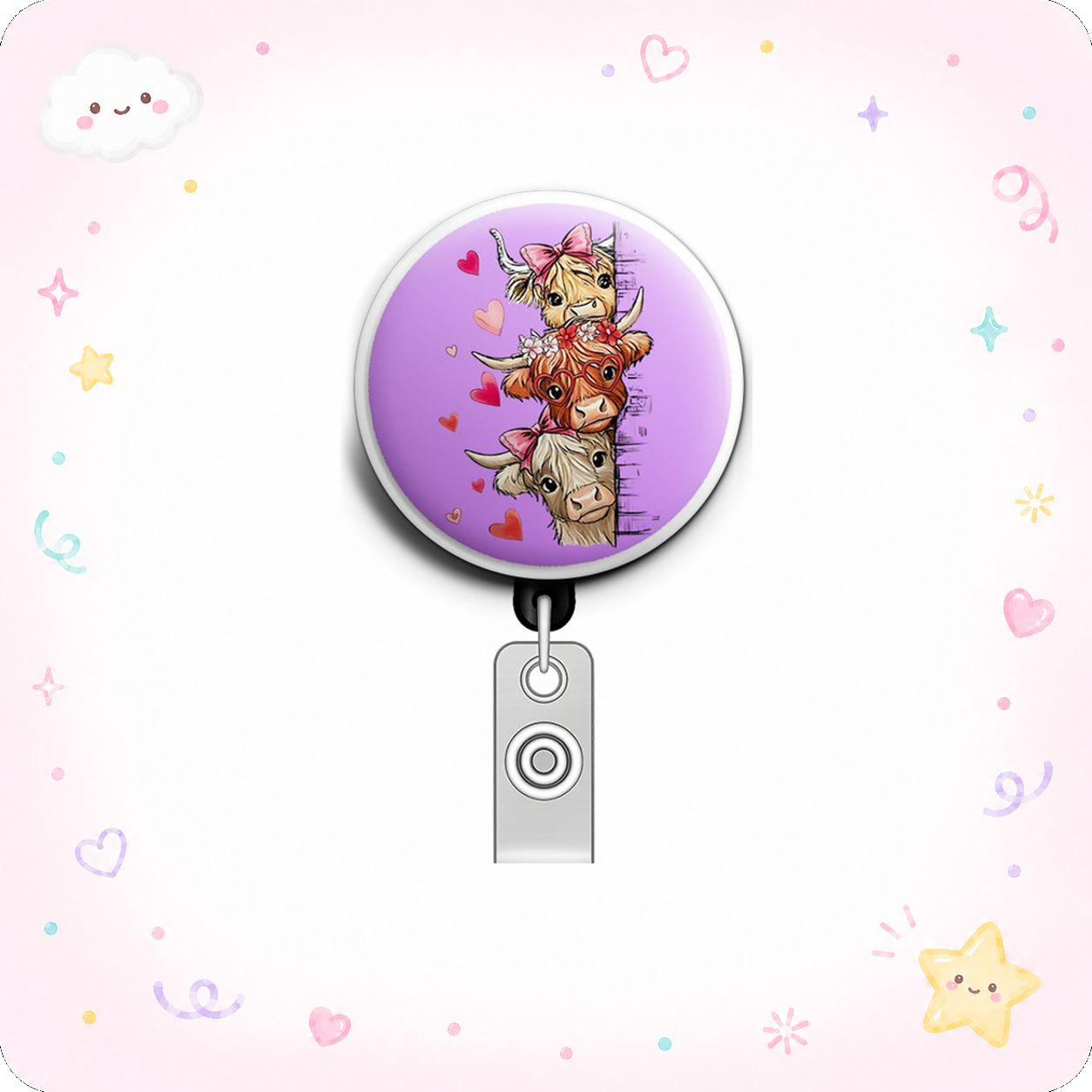 Herd Happiness Swapfinity Retractable ID Badge Reel - - Topperswap
