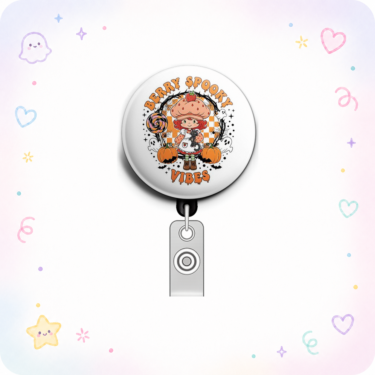 Berry Spooky Swapfinity Retractable ID Badge Reel - - Topperswap