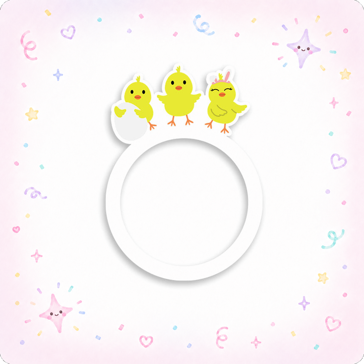 Easter Chick Trio Swapper Frame - - Topperswap
