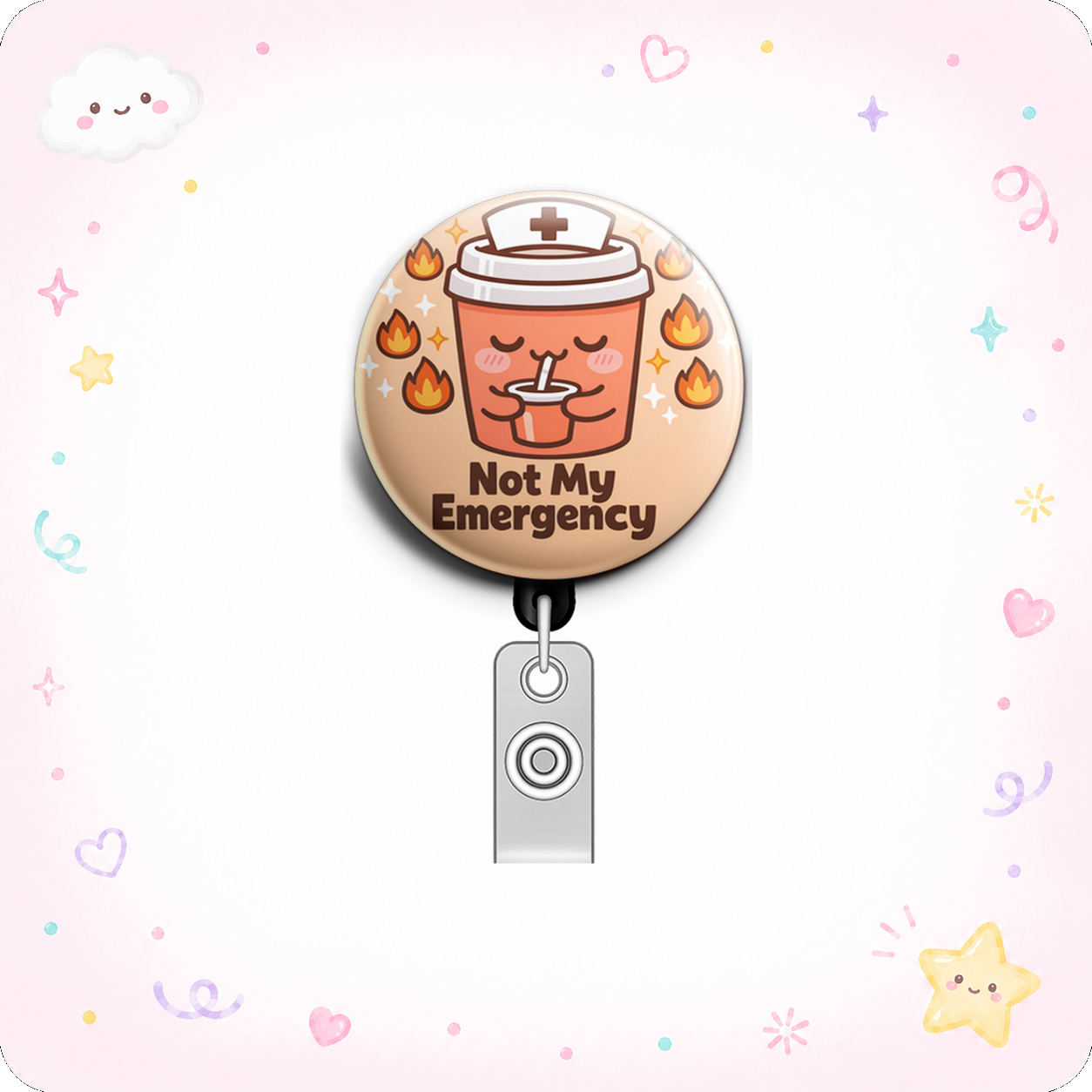Not My Emergency Swapfinity Retractable ID Badge Reel - - Topperswap