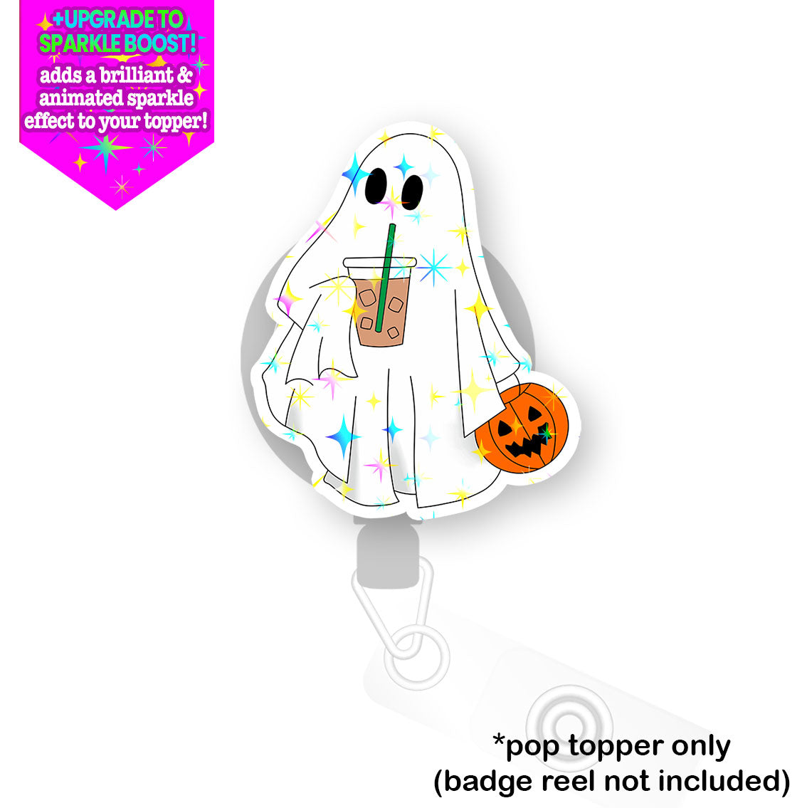 Iced Boo Latte Ghost Pop Topper - Flex - Make it Sparkle - Topperswap