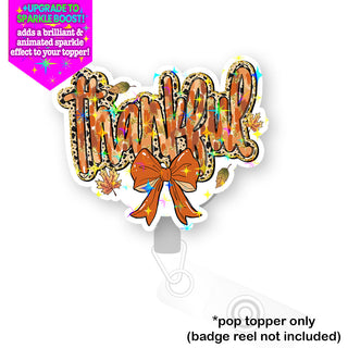 Thankful Leopard Bow Pop Topper