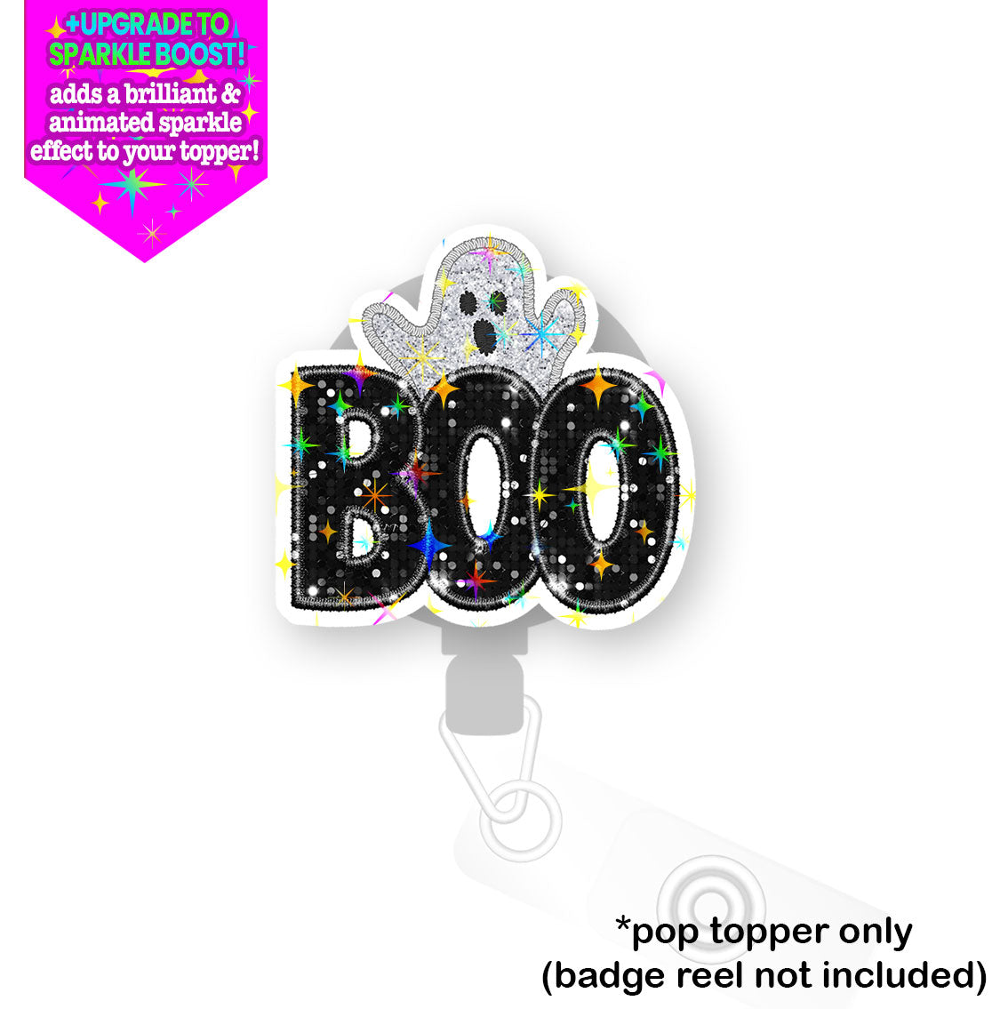 Boo-tiful Glitter Ghost Pop Topper - Flex - Make it Sparkle - Topperswap