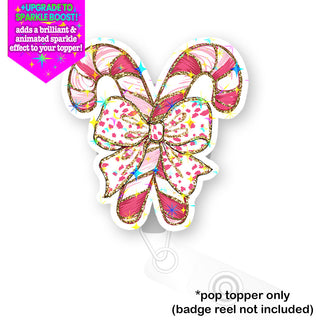 Candy Cane Bow Pop Topper