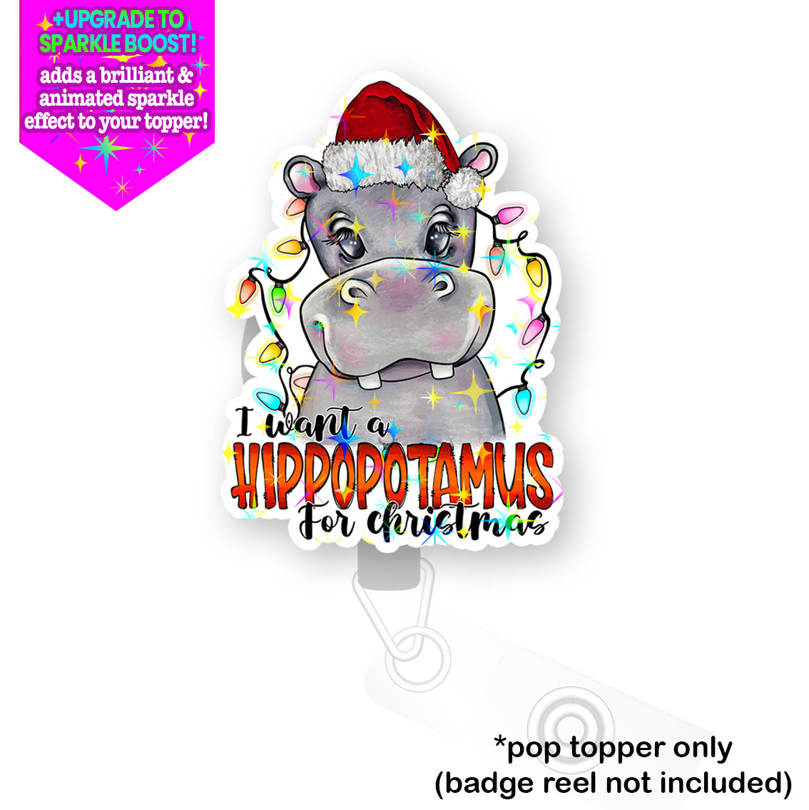 Hippo Christmas Pop Topper - Make it Sparkle - Topperswap