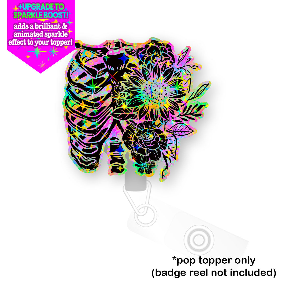 Neon X-Ray Floral Pop Topper - Make it Sparkle - Topperswap